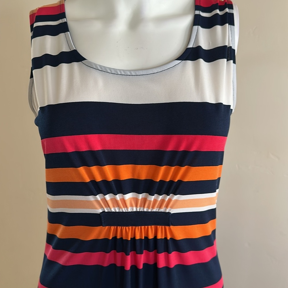 Jones New York Petite Striped Sleeveless Maxi Dress - Picture 2 of 4